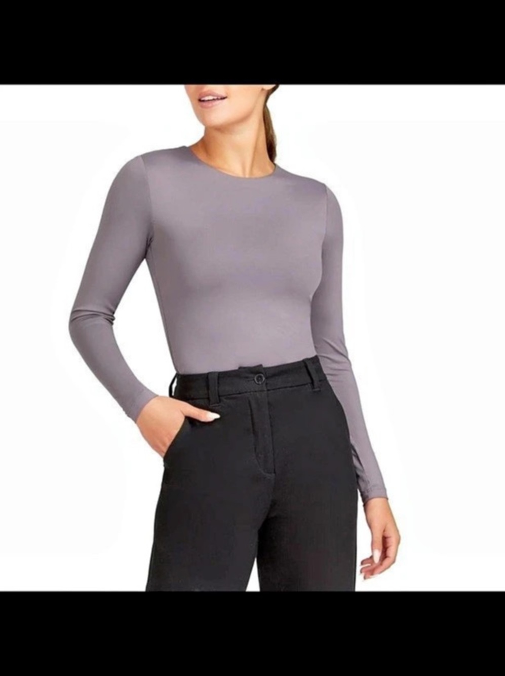 Frank And Oak | Grey Taupe | Stretch Long Sleeve | Fitted Top | Size M